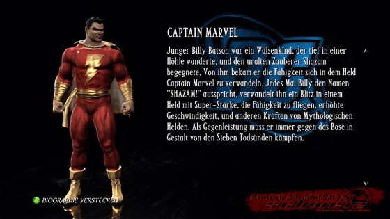 MKvsDC Biographie Captain Marvel