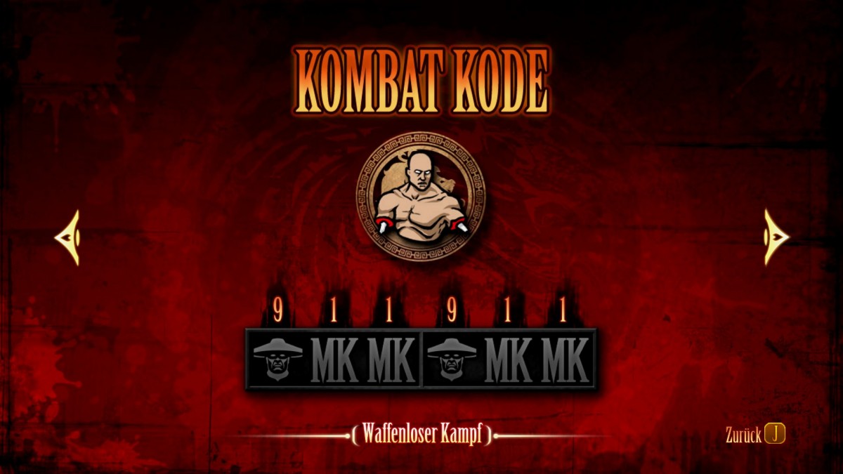 MK2011 Artwork Kombat Kode Waffenloser Kampf