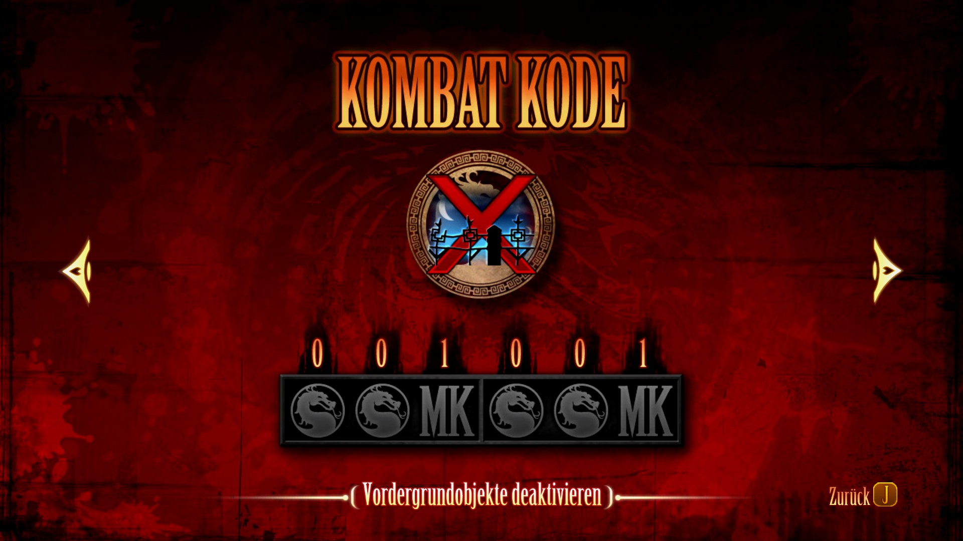 MK2011 Artwork Kombat Kode Vordergrundobjekte deaktivieren