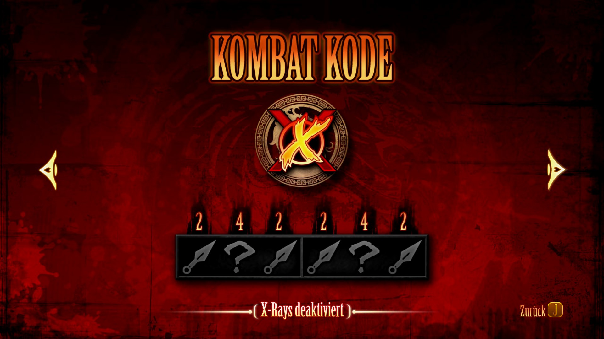 MK2011 Artwork Kombat Kode X-Ray deaktiviert