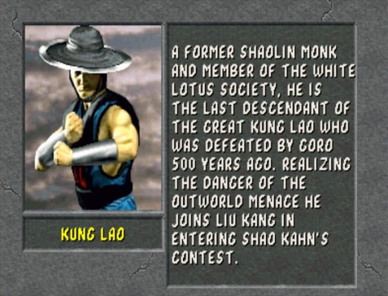 MK2 Biographie Kung Lao