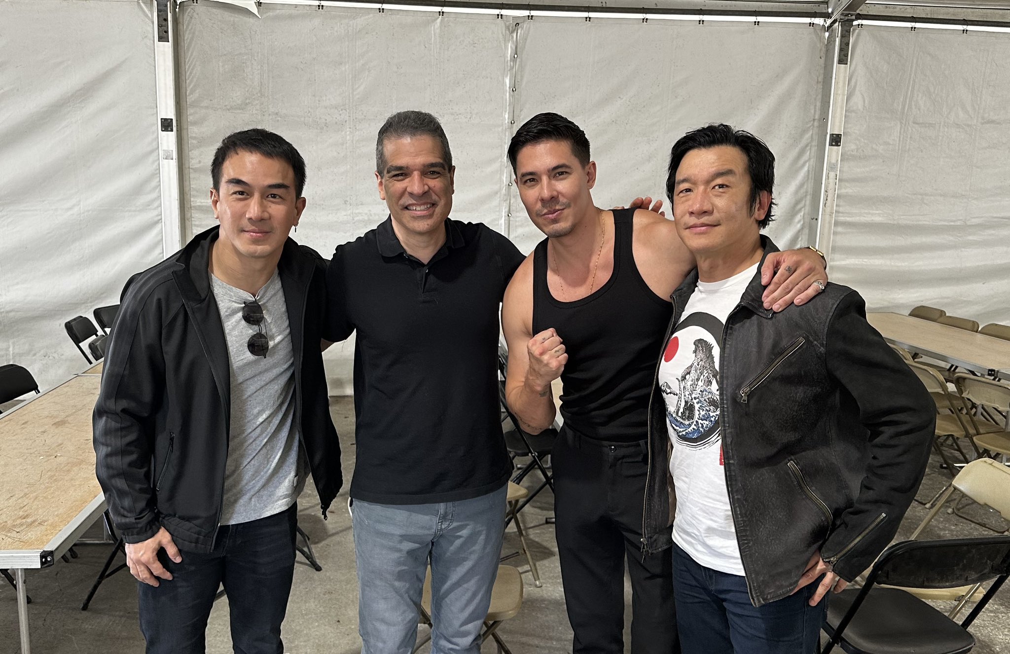 MKMovie2 BtS Ed Boon, Joe Taslim Lewis Tan Chin Han