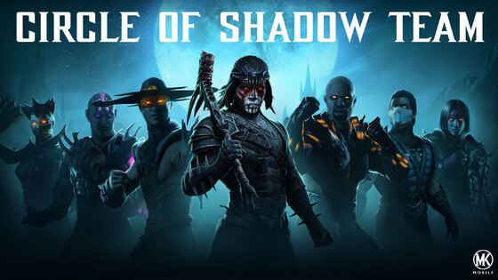 MKMobile Circle of Shadow Team Nightwolf Kung Lao Jax Liu Kang Kitana Quan Chi Sub-Zero