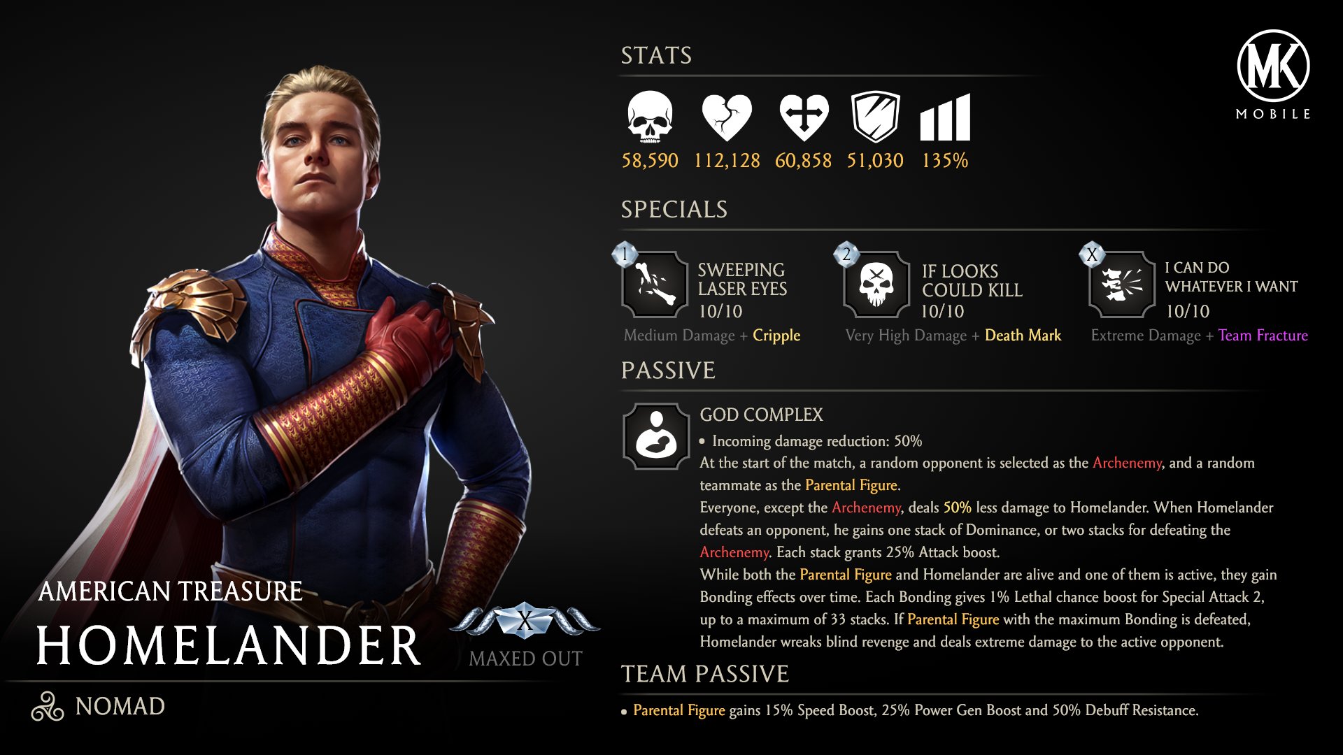 MKMobile Homelander Stats