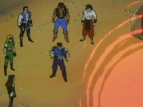 MKDotR Episode09 Screen005 Sub-Zero Stryker Nightwolf Liu Kang